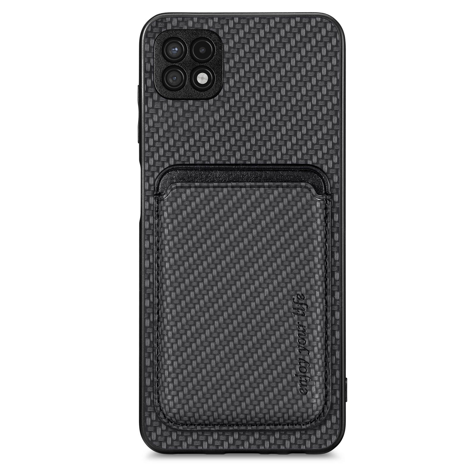 For Samsung Galaxy A22 5G (EU Version) Card Holder Design Detachable 2-in-1 Magnetic Phone Case Carbon Fiber Texture PU Leather TPU PC Protective Cover For Samsung Galaxy A22 5G (EU Version) Card Holder Design Detachable 2-in-1 Magnetic Phone Case Carbon Fiber Texture PU Leather TPU PC Protective Cover